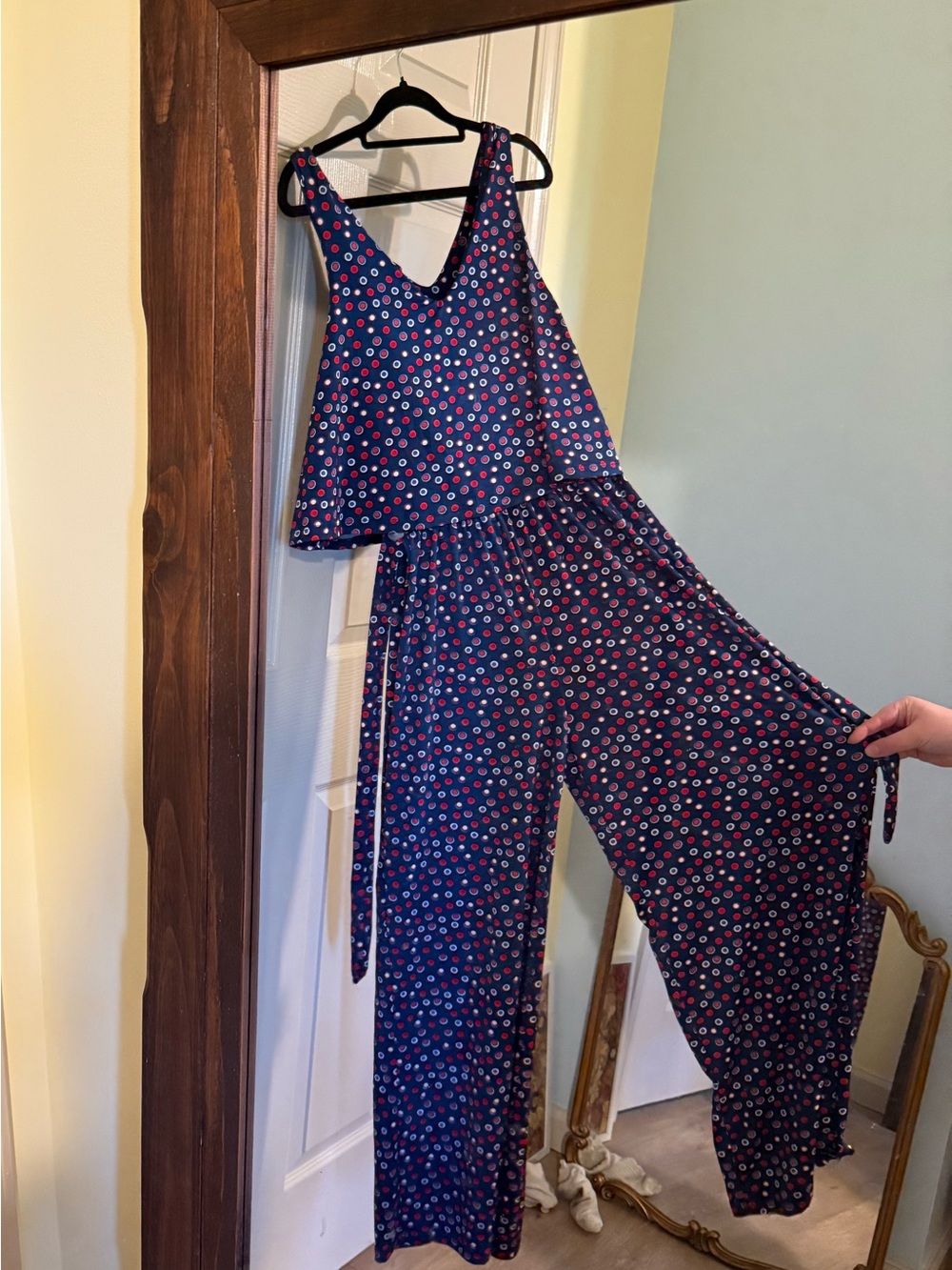 Navy Floral Wide-Leg Jumpsuit